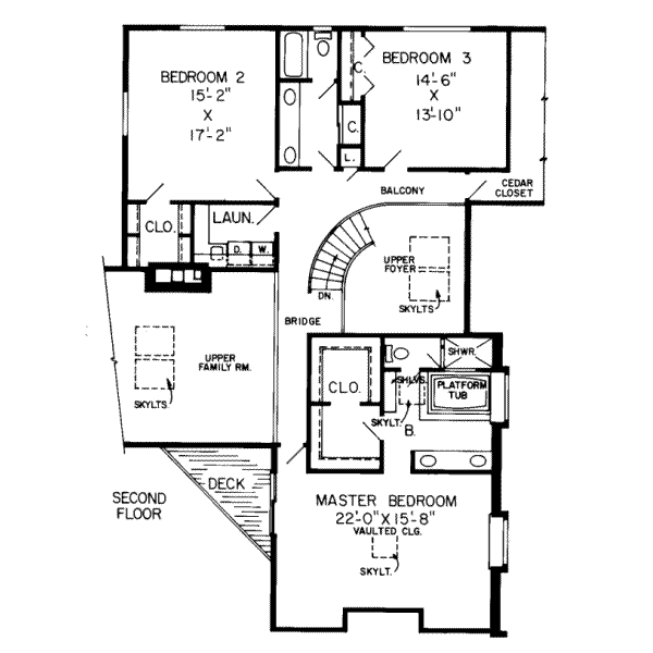 Tudor Floor Plan - Upper Floor Plan #312-174