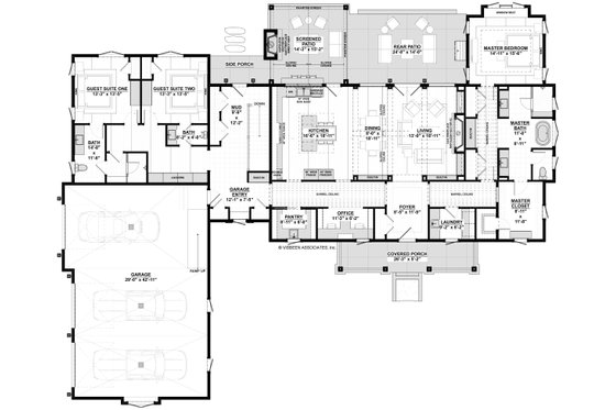Floor Plan - Main Floor for Farmhouse House Plan #928-325 - 3 bed, 2.5 bath