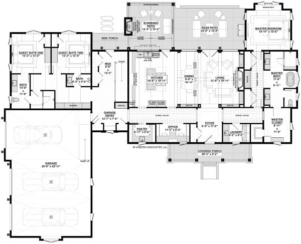 Architectural House Design - Farmhouse Floor Plan - Main Floor Plan #928-325
