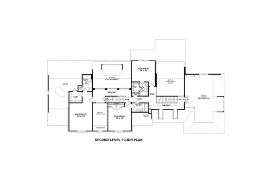 Floor Plan - Upper Floor for European House Plan #81-13842 - 4 bed, 4.5 bath