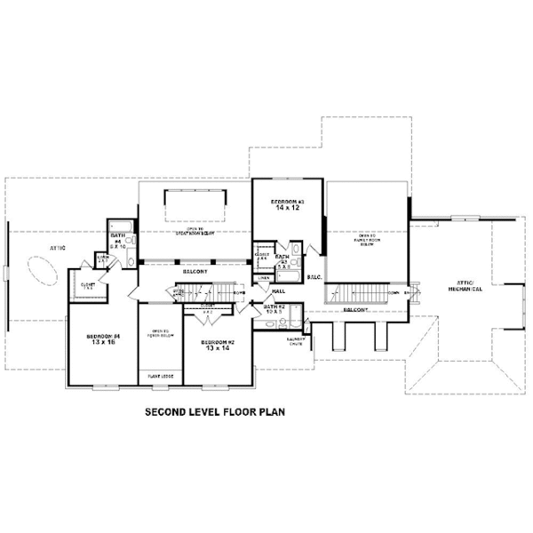European Floor Plan - Upper Floor Plan #81-13842
