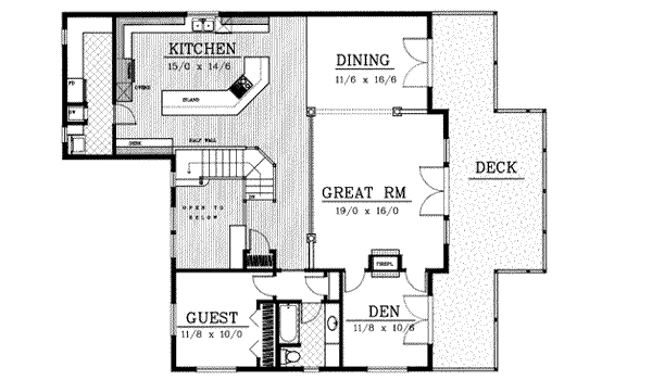 House Blueprint - Craftsman Floor Plan - Upper Floor Plan #100-204
