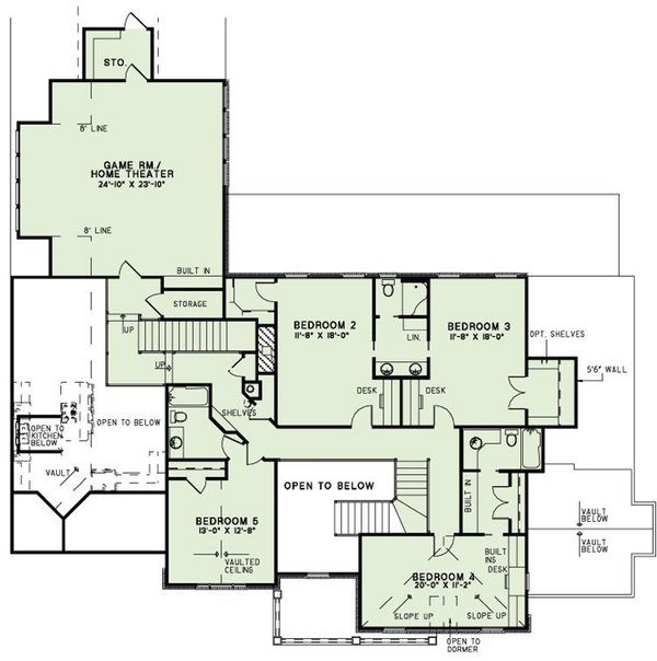 Home Plan - European Floor Plan - Upper Floor Plan #17-222