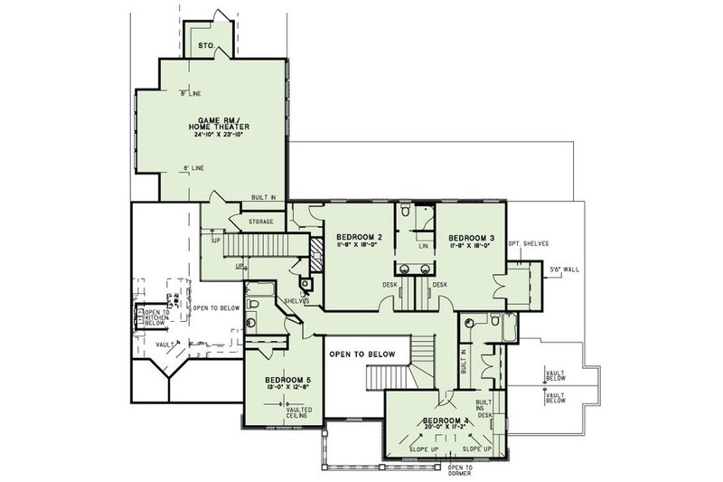 Dream House Plan - Floor Plan - Upper Floor for European House Plan #17-222 - 5 bed, 4.5 bath