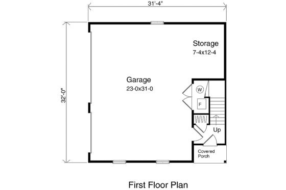 Floor Plan - Main Floor for Traditional House Plan #22-404 - 2 bed, 1 bath