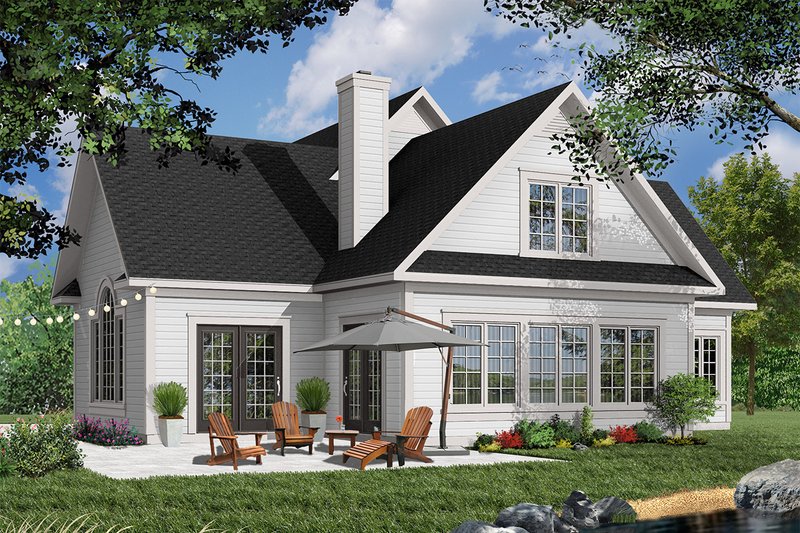 Dream House Plan - Exterior - Rear Elevation 1 for Farmhouse House Plan #23-230 - 3 bed, 2 bath