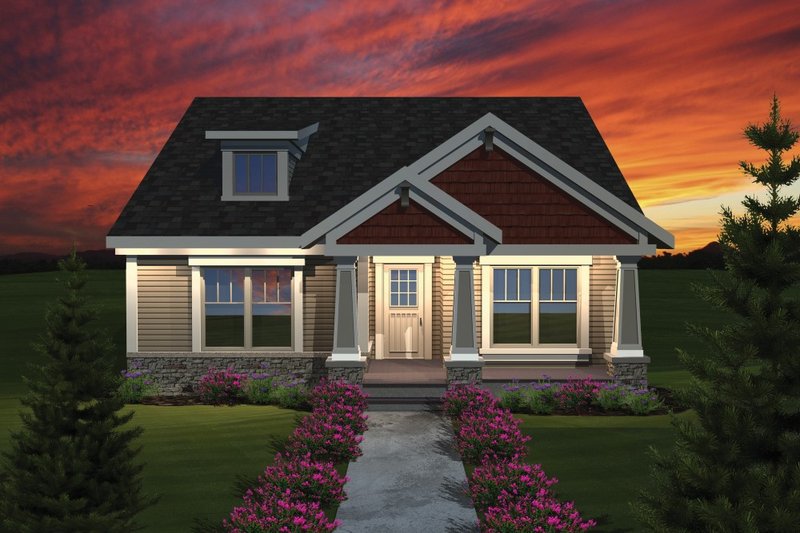 Dream House Plan - Craftsman Exterior - Front Elevation Plan #70-1075