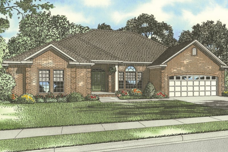 House Design - Exterior - Front Elevation 3 for Traditional House Plan #17-3455 - 4 bed, 2.5 bath