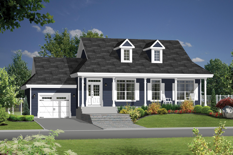 Country Style House Plan - 2 Beds 1 Baths 1200 Sq/Ft Plan #25-4387