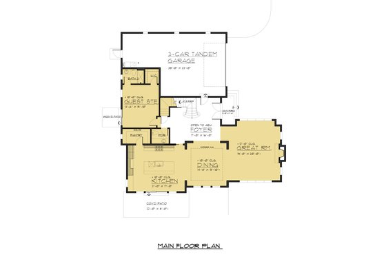 Floor Plan - Main Floor for Modern House Plan #1066-87 - 5 bed, 4.5 bath
