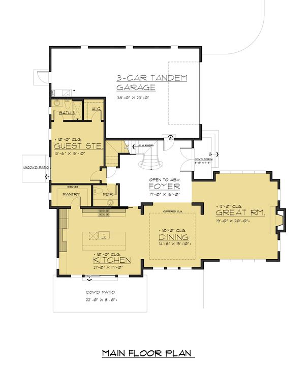 Modern Floor Plan - Main Floor Plan #1066-87