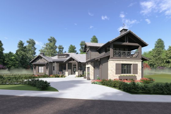 Exterior - Front Elevation 5 for Farmhouse House Plan #1069-21 - 2 bed, 2.5 bath