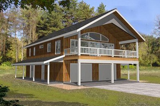 Exterior - Front Elevation for Traditional House Plan #117-535 - 2 bed, 3 bath
