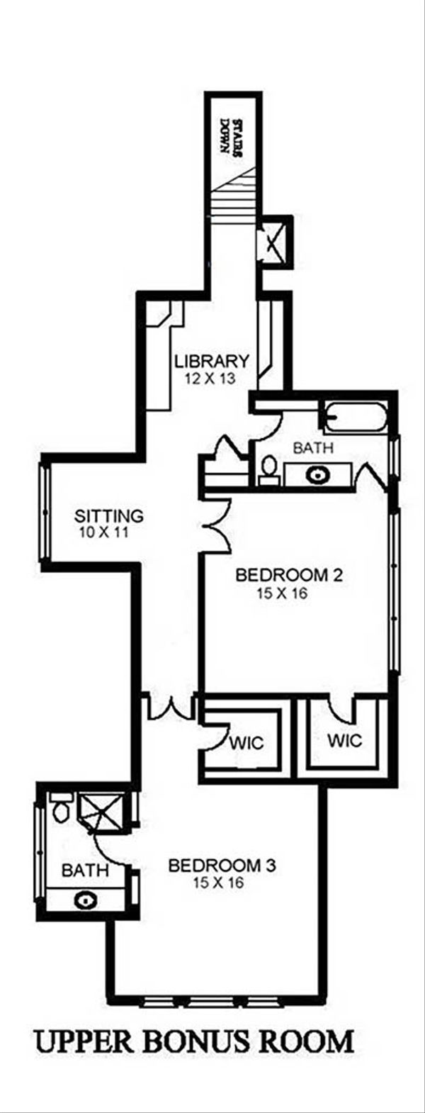 Traditional Floor Plan - Upper Floor Plan #921-5