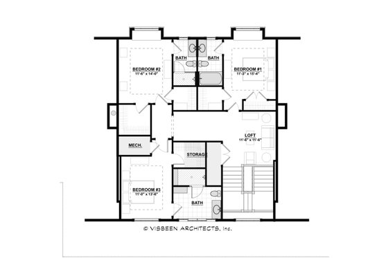 Floor Plan - Upper Floor for Farmhouse House Plan #928-313 - 4 bed, 4.5 bath
