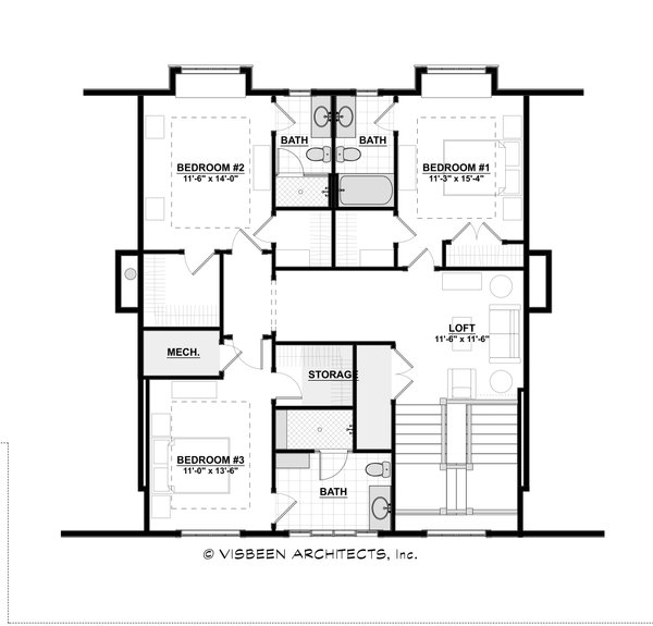 Farmhouse Floor Plan - Upper Floor Plan #928-313