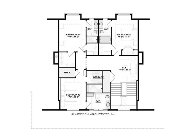 Home Plan - Floor Plan - Upper Floor for Farmhouse House Plan #928-313 - 4 bed, 4.5 bath