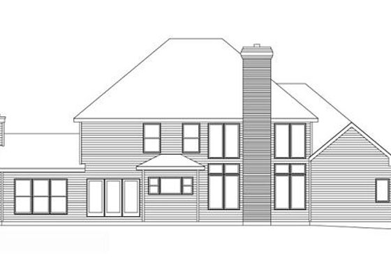 Exterior - Rear Elevation for Traditional House Plan #22-214 - 4 bed, 2.5 bath