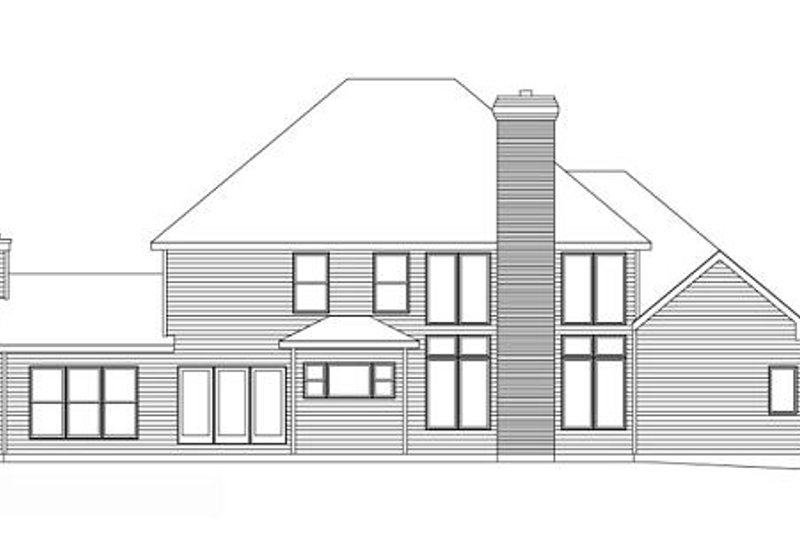 Dream House Plan - Exterior - Rear Elevation for Traditional House Plan #22-214 - 4 bed, 2.5 bath