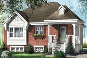 Cottage Exterior - Front Elevation Plan #25-4111