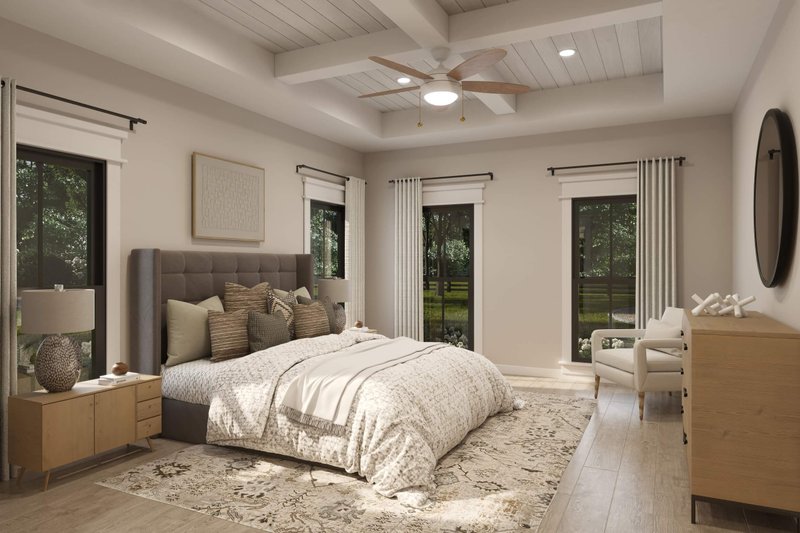 Architectural House Design - Interior - Master Bedroom for Farmhouse House Plan #430-379 - 4 bed, 3.5 bath