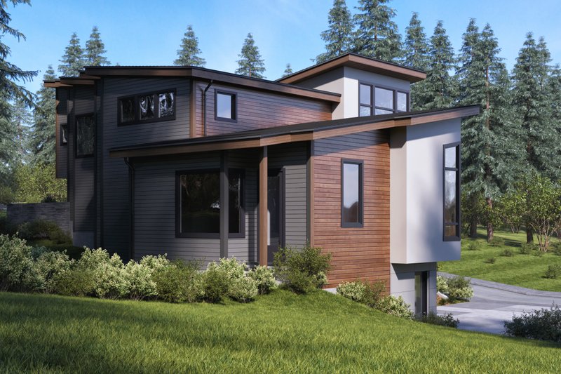 Home Plan - Exterior - Rear Elevation for Modern House Plan #1066-43 - 3 bed, 2 bath
