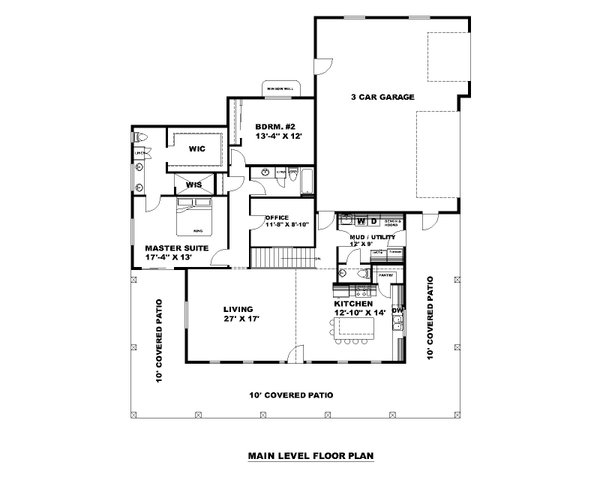 House Blueprint - Farmhouse Floor Plan - Main Floor Plan #117-1074