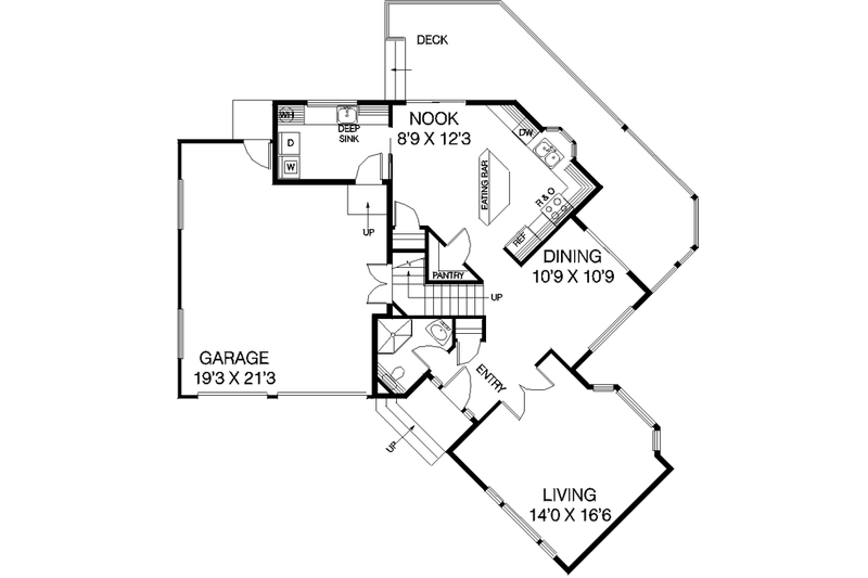 Home Plan - Floor Plan - Main Floor for Traditional House Plan #60-449 - 3 bed, 3 bath