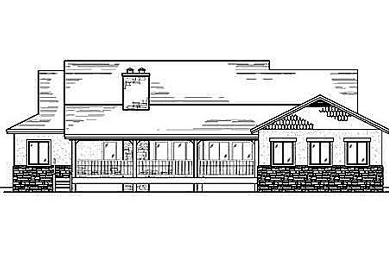 Dream House Plan - Exterior - Rear Elevation for Ranch House Plan #5-140 - 3 bed, 2 bath