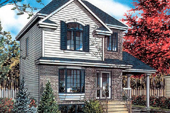 Exterior - Front Elevation for Cottage House Plan #138-186 - 3 bed, 1.5 bath