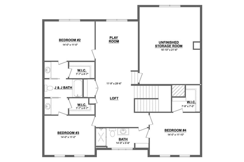 Dream House Plan - Floor Plan - Upper Floor for Farmhouse House Plan #1089-3 - 4 bed, 4 bath