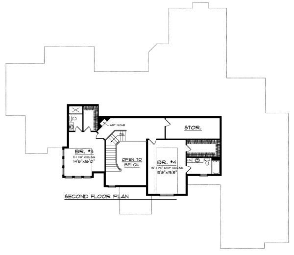 Architectural House Design - European Floor Plan - Upper Floor Plan #70-890