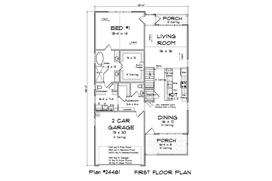 Floor Plan - Main Floor for Cottage House Plan #513-2274 - 4 bed, 3.5 bath
