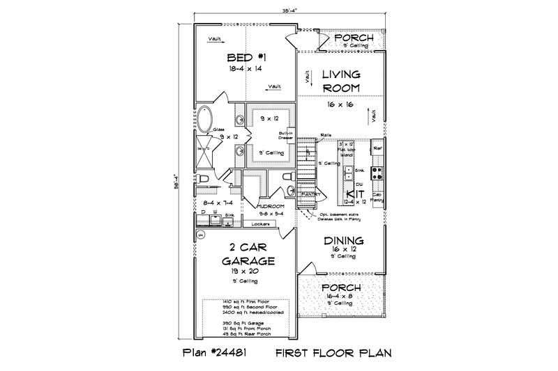 Architectural House Design - Floor Plan - Main Floor for Cottage House Plan #513-2274 - 4 bed, 3.5 bath