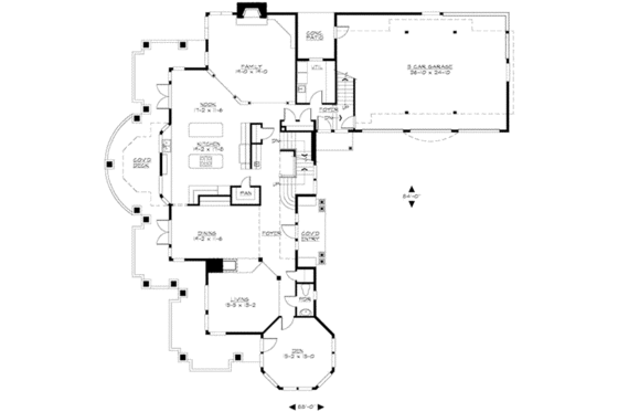Floor Plan - Main Floor for Craftsman House Plan #132-181 - 5 bed, 4.5 bath