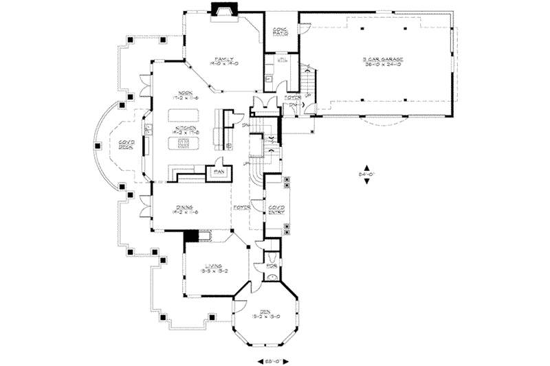 Dream House Plan - Floor Plan - Main Floor for Craftsman House Plan #132-181 - 5 bed, 4.5 bath