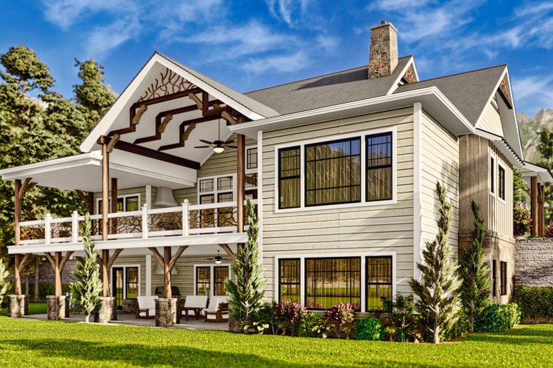 Dream House Plan - Exterior - Rear Elevation 1 for Ranch House Plan #54-590 - 2 bed, 2.5 bath