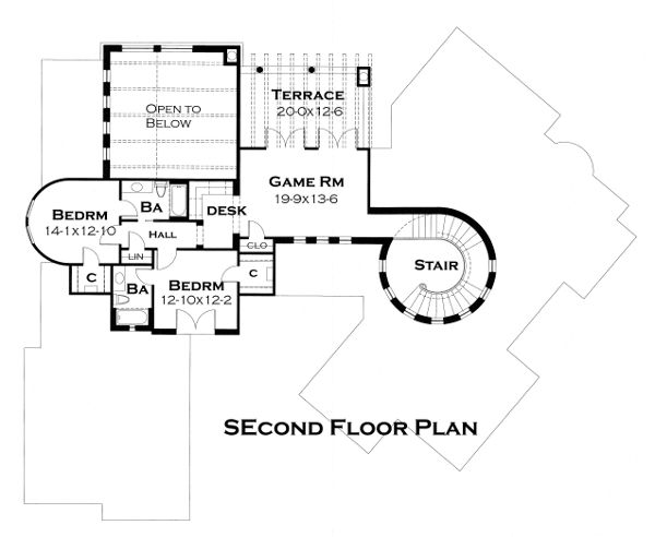 House Design - European Floor Plan - Upper Floor Plan #120-177