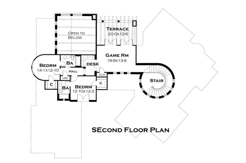 Home Plan - Floor Plan - Upper Floor for European House Plan #120-177 - 4 bed, 4.5 bath