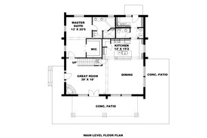 Floor Plan - Main Floor for Log House Plan #117-992 - 4 bed, 2.5 bath