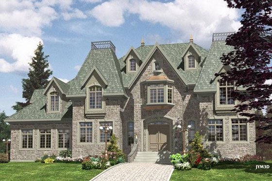 Exterior - Front Elevation for European House Plan #138-147 - 4 bed, 2.5 bath