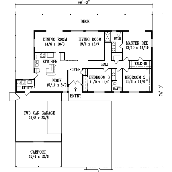 Ranch Floor Plan - Main Floor Plan #1-1346