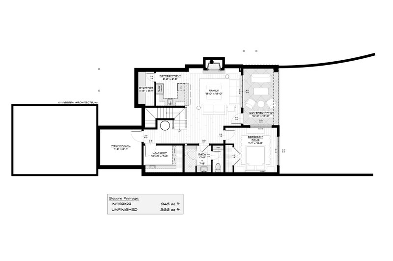 House Design - Floor Plan - Lower Floor for Cottage House Plan #928-400 - 4 bed, 4 bath