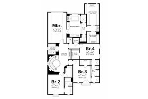 Floor Plan - Upper Floor for European House Plan #20-2170 - 4 bed, 4 bath