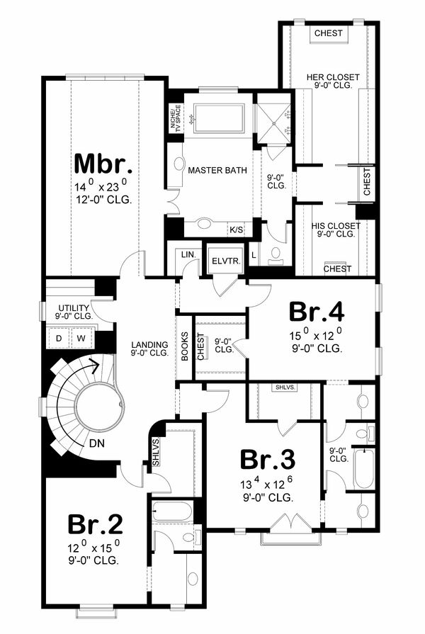 Dream House Plan - European Floor Plan - Upper Floor Plan #20-2170