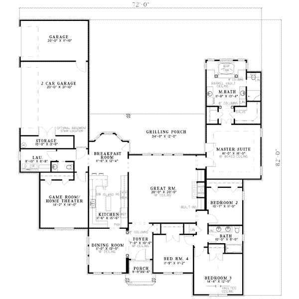 Dream House Plan - Traditional Floor Plan - Main Floor Plan #17-585