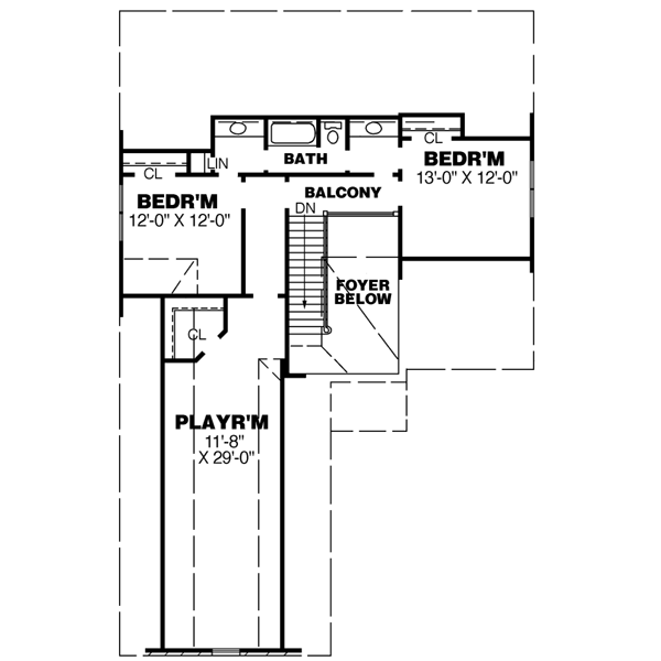 European Floor Plan - Upper Floor Plan #34-193