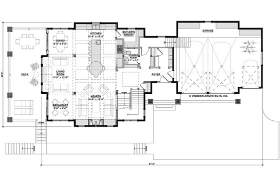 Floor Plan - Main Floor for Country House Plan #928-297 - 2 bed, 2.5 bath