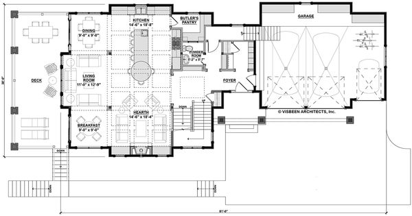 Architectural House Design - Country Floor Plan - Main Floor Plan #928-297