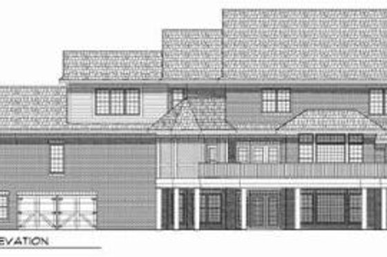 Exterior - Rear Elevation for Country House Plan #70-543 - 5 bed, 3.5 bath